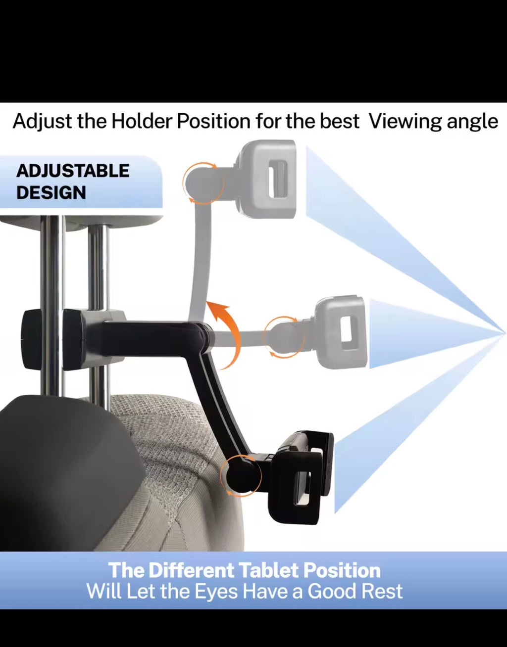 Car Seat Headrest Mount Holder 360° For iPad Mini Tablet Phone 3-9.7" Adjustable